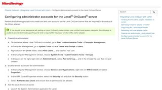 
                            10. Configuring administrator accounts for the Lenel® OnGuard® server