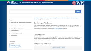 
                            12. Configuring an Axis Camera | Getting Started With the 2014 Control ...