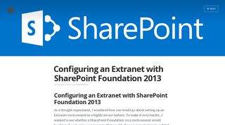 
                            12. Configuring an Extranet with SharePoint Foundation 2013