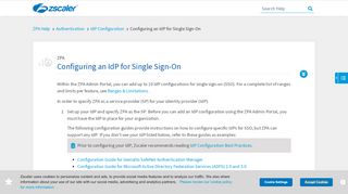 
                            9. Configuring an IdP for Single Sign-On | Zscaler