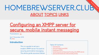 
                            12. Configuring an XMPP server for secure, mobile instant messaging
