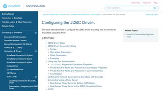 
                            10. Configuring and Using the JDBC Driver — Snowflake Documentation