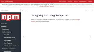 
                            7. Configuring and Using the npm CLI · npm Enterprise Docs