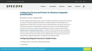 
                            11. Configuring Chrome and Firefox for Windows Integrated Authentication