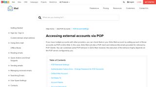 
                            9. Configuring external POP Accounts in Zoho Mail