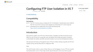 
                            4. Configuring FTP User Isolation in IIS 7 | Microsoft Docs