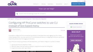 
                            10. Configuring HP ProCurve switches to use CLI instead of text-based ...