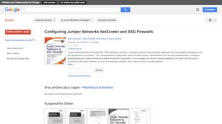 
                            8. Configuring Juniper Networks NetScreen and SSG Firewalls