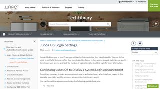 
                            3. Configuring Junos OS to Display a System Login ... - Juniper Networks