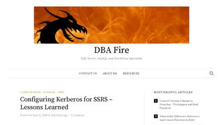 
                            5. Configuring Kerberos for SSRS - Lessons Learned - DBA Fire