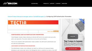
                            5. Configuring LDAP Authentication Parameters | Tectia® Manager 6.2