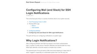 
                            7. Configuring Mail (and Slack) for SSH Login Notifications · Red Green ...
