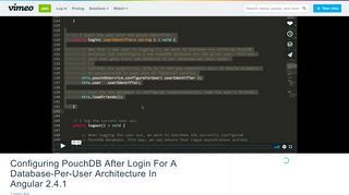 
                            11. Configuring PouchDB After Login For A Database-Per-User ... - Vimeo