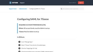 
                            4. Configuring SAML for 7Geese — Bitium Support