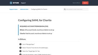 
                            5. Configuring SAML for Chartio — Bitium Support