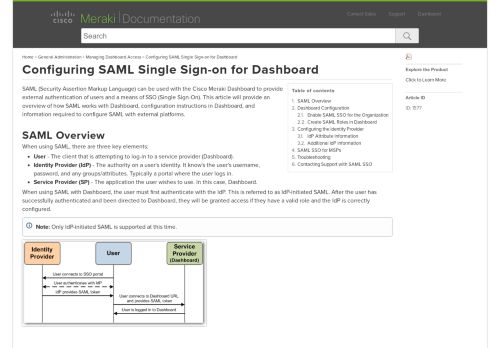 
                            8. Configuring SAML Single Sign-on for Dashboard - Cisco Meraki