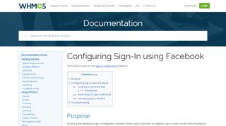 
                            8. Configuring Sign-In using Facebook - WHMCS Documentation