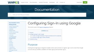 
                            13. Configuring Sign-In using Google - WHMCS Documentation