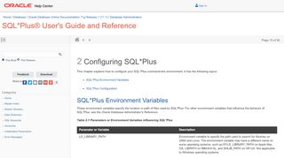 
                            2. Configuring SQL*Plus - Oracle Docs