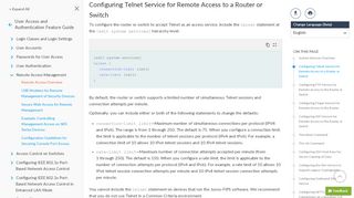 
                            7. Configuring Telnet Service for Remote Access to a Router or Switch ...