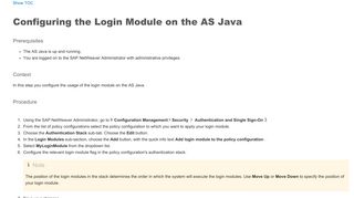 
                            8. Configuring the Login Module on the AS Java - SAP Help Portal