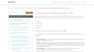 
                            7. Configuring the Webtrends Analytics App | Product Help