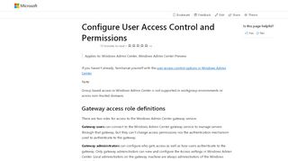 
                            7. Configuring user access control and permissions | Microsoft Docs