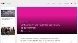 
                            10. Configuring Vyatta router for use with my lab environment | Citrix Blogs