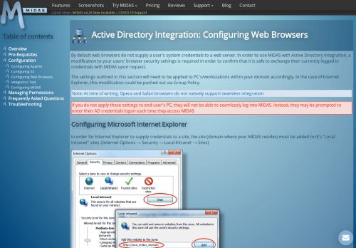 
                            10. Configuring Web Browsers for Active Directory Integration | MIDAS