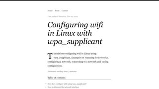 
                            7. Configuring wifi in Linux with wpa_supplicant | George Ornbo