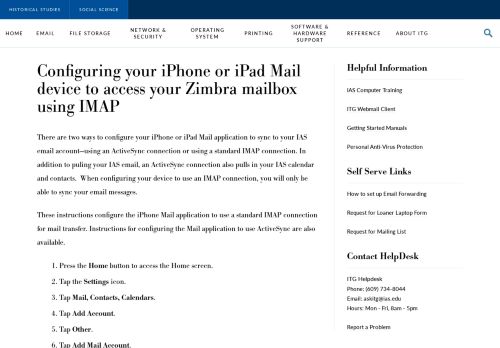 
                            12. Configuring your iPhone or iPad Mail device to access your Zimbra ...