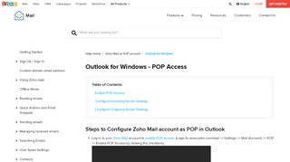 
                            13. Configuring Zoho Mail in Outlook for Windows - POP