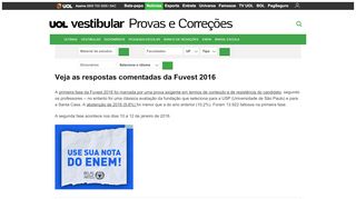 
                            6. Confira a correção comentada do vestibular 2016 da Fuvest - Provas ...