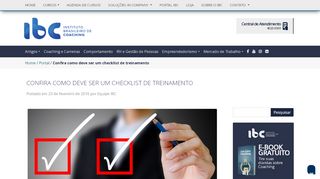 
                            9. Confira como deve ser um checklist de treinamento - Portal - IBC