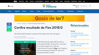 
                            10. Confira resultado do Fies 2018/2 - Super Vestibular