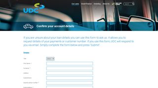 
                            9. Confirm your account details - UDC Finance