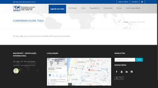 
                            8. Confirmar Score TOEIC – Mastertest – Teste TOEIC e teste TOEFL ITP