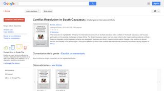
                            11. Conflict Resolution in South Caucasus: Challenges to International ... - Resultado de Google Books