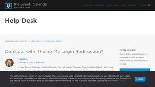 
                            6. Conflicts with Theme My Login Redirection? | The Events Calendar