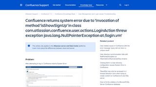 
                            4. Confluence returns system error due to 'Invocation of method ...
