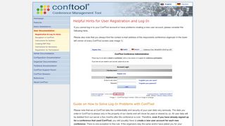 
                            7. ConfTool: Helpful Hints for User Registration and Log-In