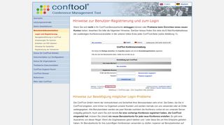 
                            7. ConfTool: Hilfreiche Hinweise für Benutzer-Registrierung und Login