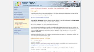 
                            11. ConfTool: Login, Setup, Tests