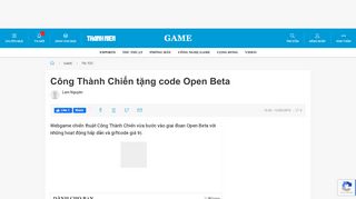 
                            13. Công Thành Chiến tặng code Open Beta | Tin tức ... - Game Thanh Niên