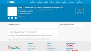 
                            10. Công ty TNHH Giải Pháp Kinh Doanh Multi Intelligence (MIBS) tuyển ...