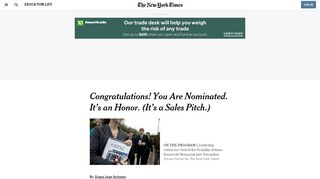 
                            12. Congratulations! You Are Nominated. It's an Honor. (It's a Sales Pitch ...