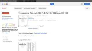 
                            12. Congressional Record, V. 144, Pt. 5, April 21, 1998 to April 30 1998