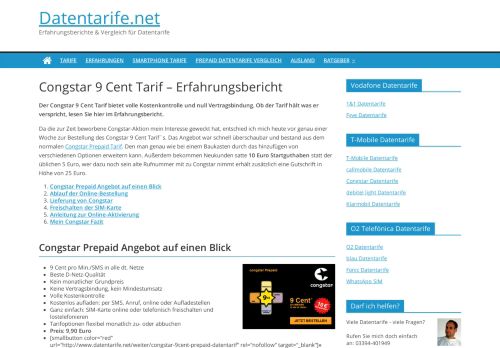 
                            13. Congstar 9 Cent Tarif - Erfahrungsbericht - Datentarife.net