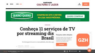 
                            13. Conheça 11 serviços de TV por streaming disponíveis no Brasil ...