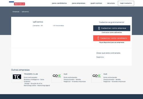 
                            4. Conheça a empresa vpEventos | Revelo